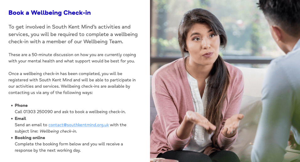 South Kent Mind website content page